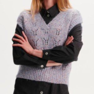 Soaked in luxury , Blue knit sweater vest, Size M